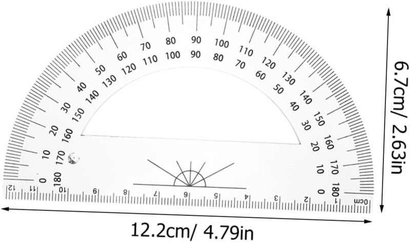 NUOBESTY 5Pcs Plastic Protractor Degrees Geometry Tool for Accurate Angle Measurement Drafting Drawing and Technical Illustration - Image 2