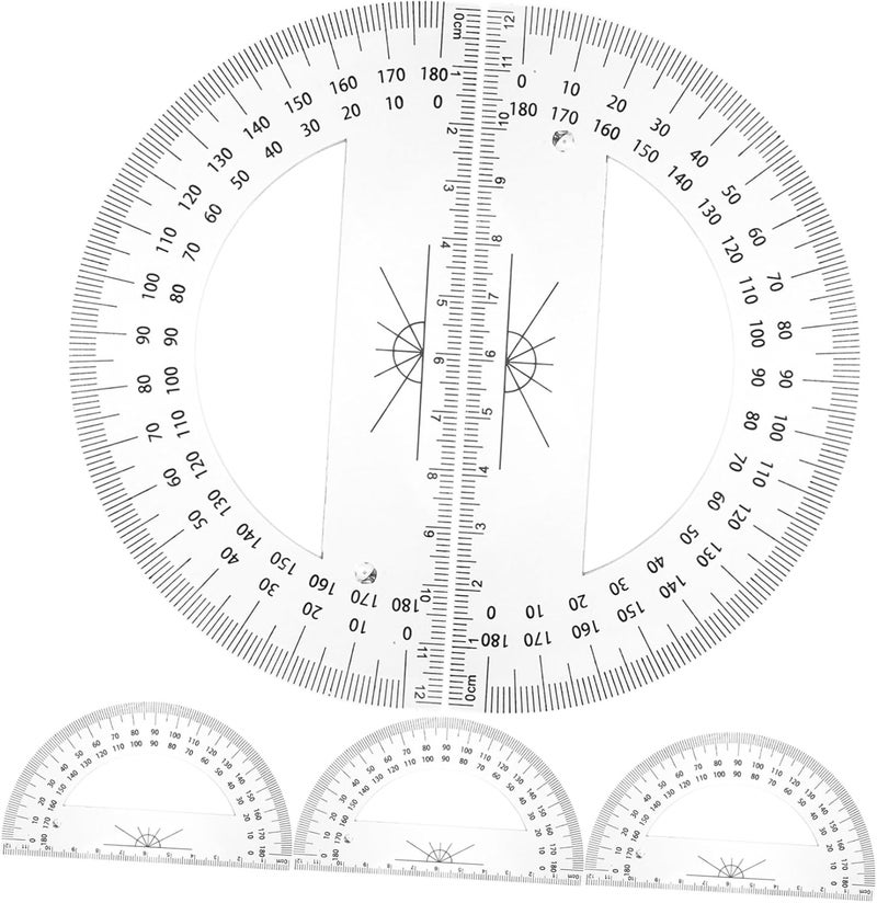 NUOBESTY 5Pcs Plastic Protractor Degrees Geometry Tool for Accurate Angle Measurement Drafting Drawing and Technical Illustration - Image 1