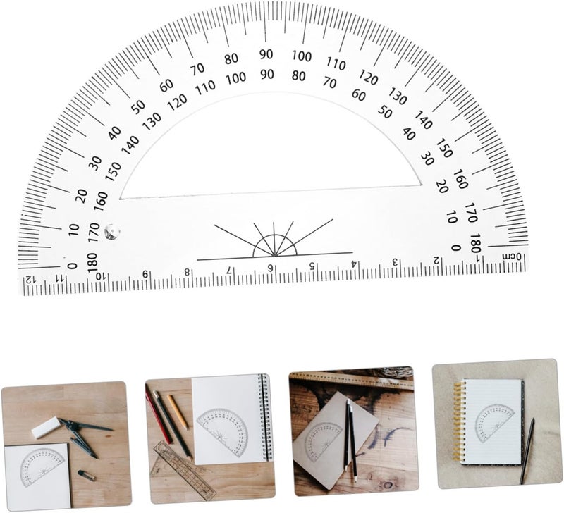 NUOBESTY 5Pcs Plastic Protractor Degrees Geometry Tool for Accurate Angle Measurement Drafting Drawing and Technical Illustration - Image 4