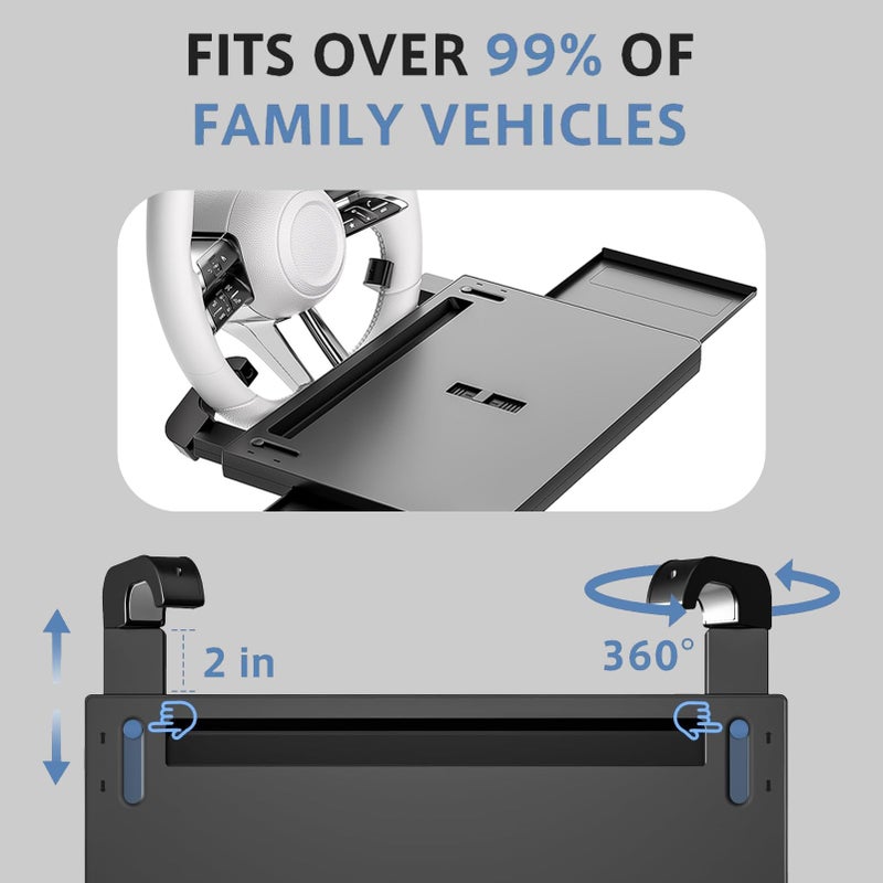 Ronsoile Car Desk for Tesla Model 3 Y, Foldable Tesla Desk for Laptop, Car Table Tray for Tesla Passenger Seat, Tesla Table Travel Tray for Kids, Food & Tablets, Tesla Tray Long Trip Essentials - Image 4