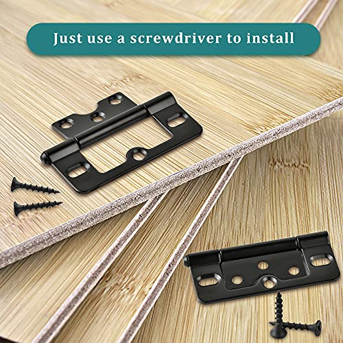 Worldity 10Pcs Non Mortise Cabinet Door Hinges, 3"x1.4" Rustproof Mobile Home Door Hinges, Heavy Duty Bifold Doors Hinge with Mounting Screws for Furniture Window Wardrobe - Image 4