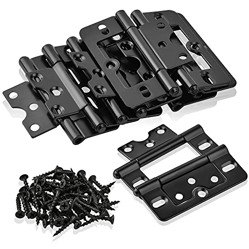 Worldity 10Pcs Non Mortise Cabinet Door Hinges, 3"x1.4" Rustproof Mobile Home Door Hinges, Heavy Duty Bifold Doors Hinge with Mounting Screws for Furniture Window Wardrobe - Image 1