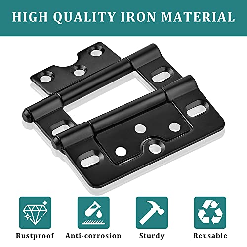 Worldity 10Pcs Non Mortise Cabinet Door Hinges, 3"x1.4" Rustproof Mobile Home Door Hinges, Heavy Duty Bifold Doors Hinge with Mounting Screws for Furniture Window Wardrobe - Image 3
