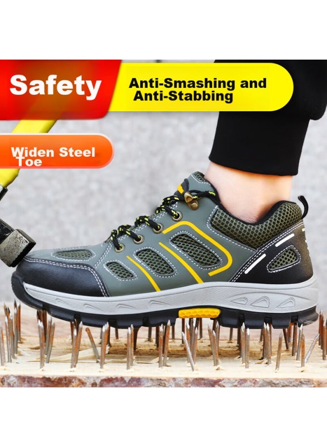 Jingtu Jingtu Safety Shoes For Men, Summer Breathable, Steel Toe Cap, Puncture-resistant, Ultra-light, Non-slip, Construction Site Work Shoes 857 Size 35 - Image 3
