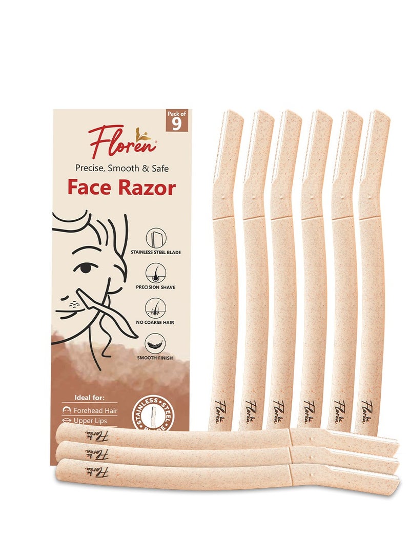 Floren Face Razor For Women - Pack Of 3 | Smooth & Effortless Facial Hair Removal | Suitable For Peach Fuzz, Chin, Upper Lips, Eyebrows I Dermaplaning Tool | Travel Friendly - Image 4