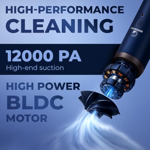 GOODSCITY Cordless Vacuum Cleaner for Car, Home, Office | BLDC Motor| Strong 12000PA Suction| 4-in-1 Portable Wireless Vacuum Cleaner & Blower| Dual Filtration with SS HEPA| Rechargeable| 1 Yr Waranty - Image 3