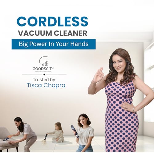 GOODSCITY Cordless Vacuum Cleaner for Car, Home, Office | BLDC Motor| Strong 12000PA Suction| 4-in-1 Portable Wireless Vacuum Cleaner & Blower| Dual Filtration with SS HEPA| Rechargeable| 1 Yr Waranty - Image 2