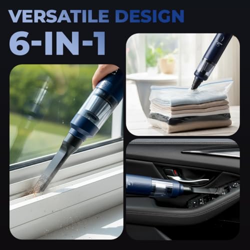 GOODSCITY Cordless Vacuum Cleaner for Car, Home, Office | BLDC Motor| Strong 12000PA Suction| 4-in-1 Portable Wireless Vacuum Cleaner & Blower| Dual Filtration with SS HEPA| Rechargeable| 1 Yr Waranty - Image 5