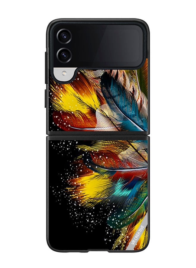 VR CREATIVE Protective Case Cover For Samsung Galaxy Z Flip4 Flower Design Multicolour - Image 1