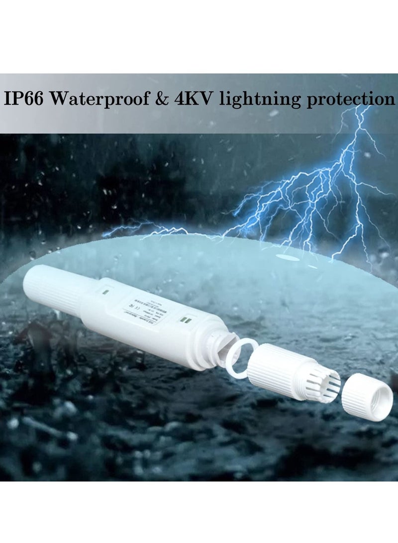 Captaintech POE extender, standard 48V repeater 10/100Mbps outdoor waterproof network enhancer serial port monitoring AP power signal plug and play - Image 3