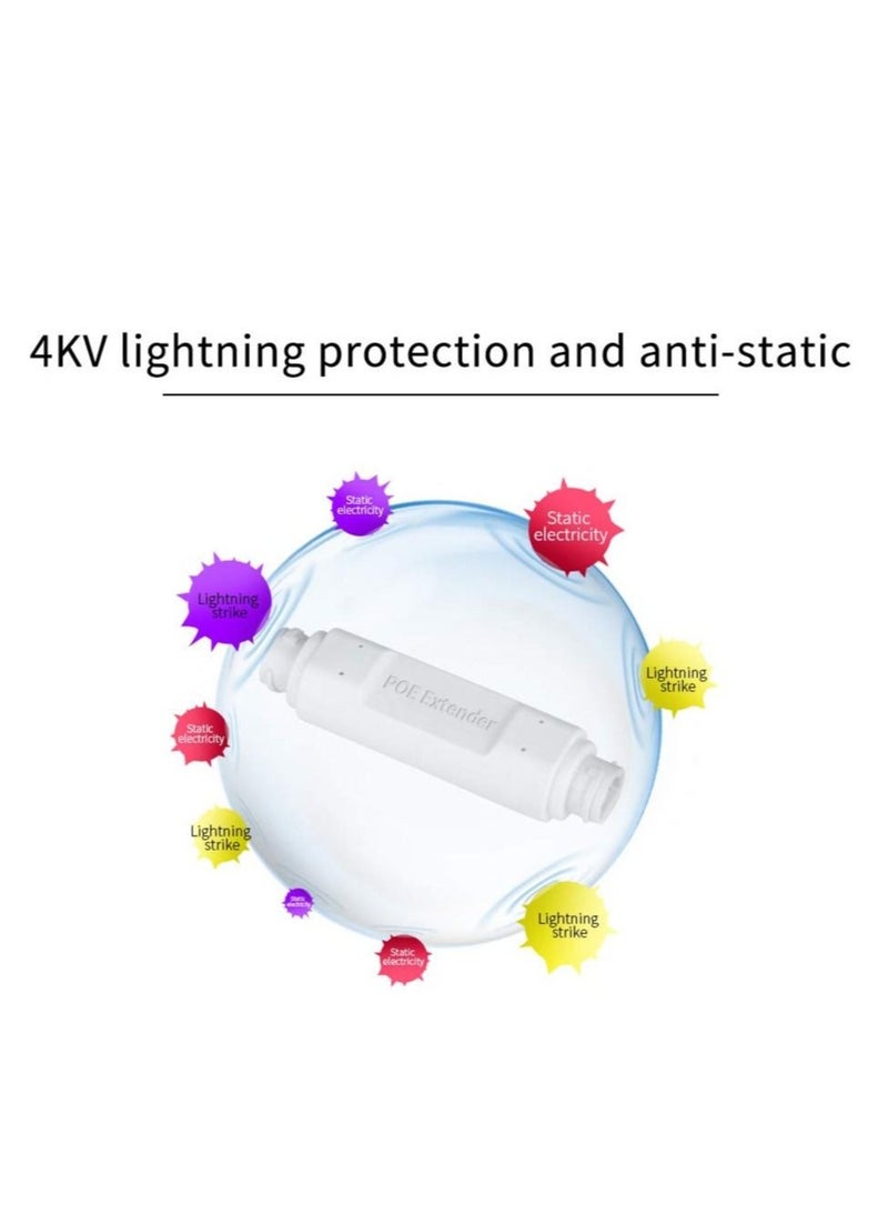 Captaintech POE extender, standard 48V repeater 10/100Mbps outdoor waterproof network enhancer serial port monitoring AP power signal plug and play - Image 5