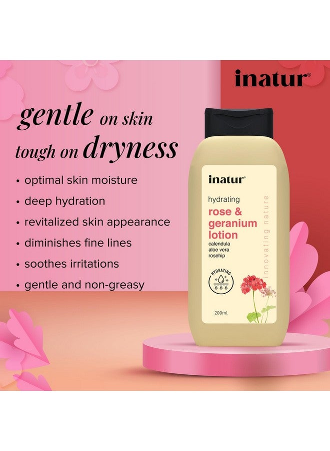 إناتور لوشن الورد و إبرة الراعي لوشن ترطيب مكثف طبيعي خفيف الوزن للوجه والجسم لجميع أنواع البشرة 200 جرام - Image 3