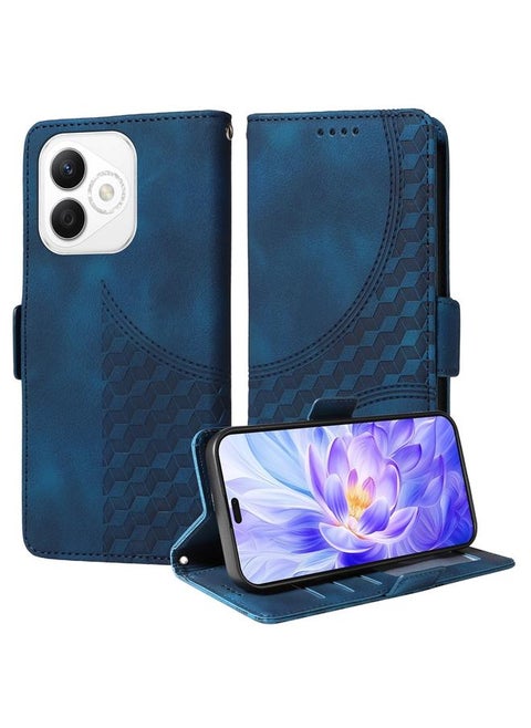For Honor X60i Embossed Rhombus Starry Leather Phone Case(Blue)