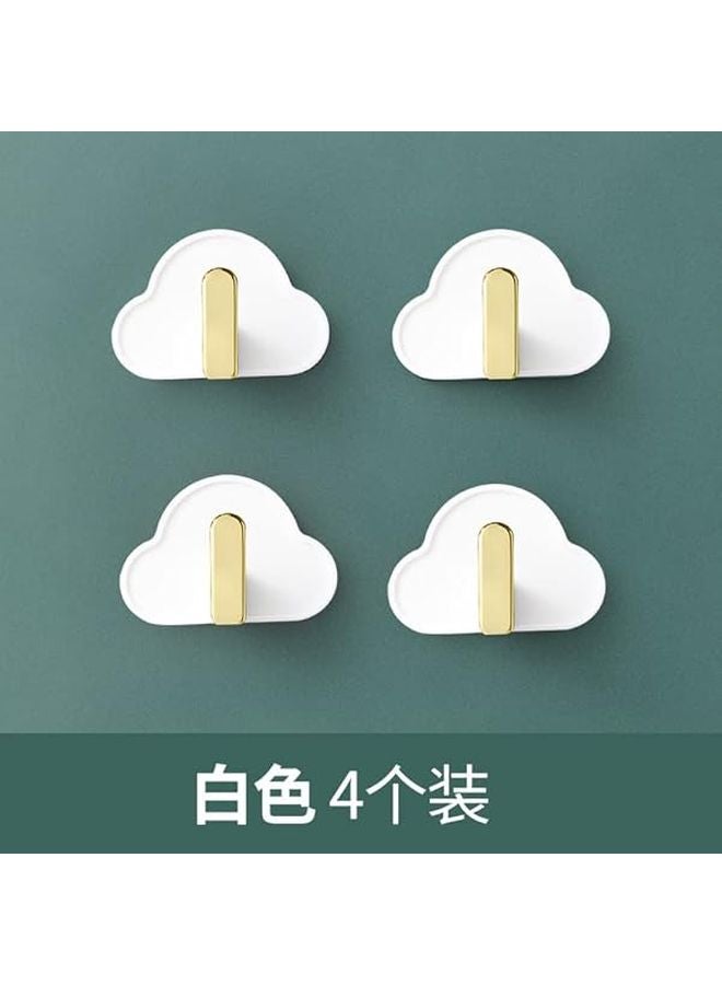 الخطافات الجدارية البيضاء اللاصقة على شكل حرف L، 4 قطع، بدون حفر للمطبخ والحمام والمفاتيح - Image 3
