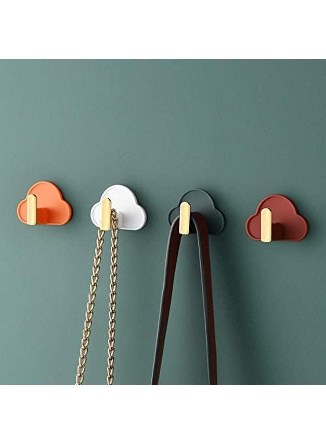 الخطافات الجدارية البيضاء اللاصقة على شكل حرف L، 4 قطع، بدون حفر للمطبخ والحمام والمفاتيح - Image 4