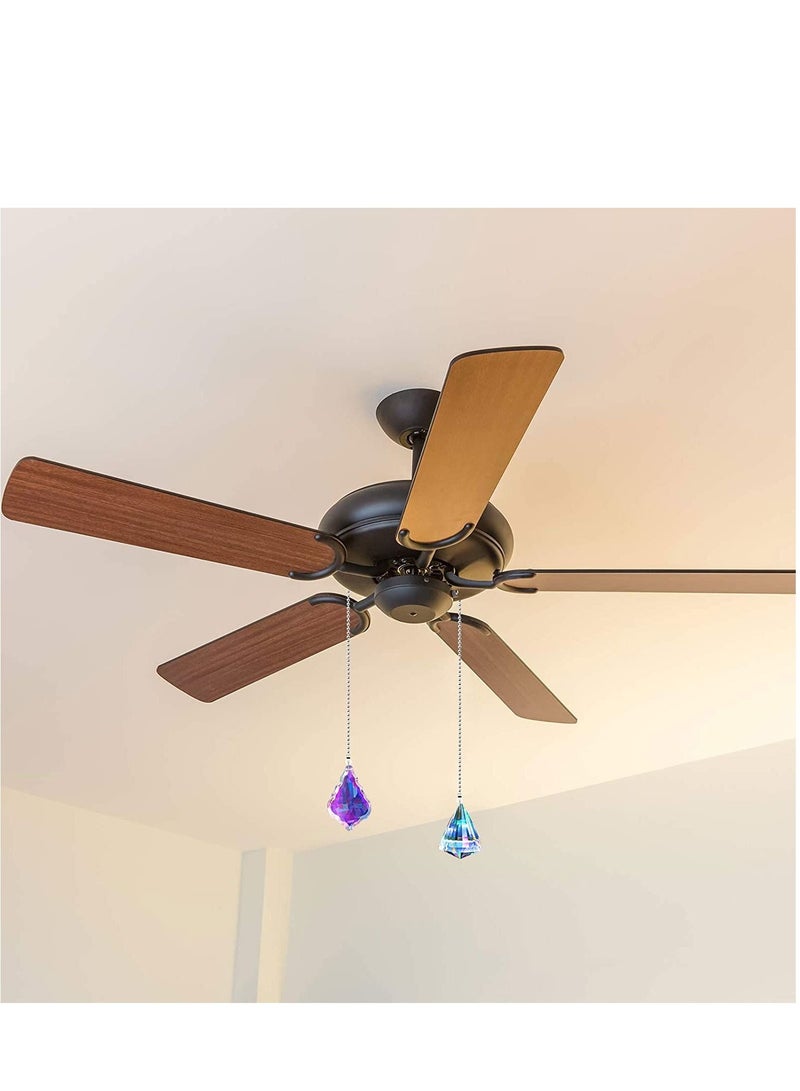 Excefore Ceiling Fan Pull Chain Decorative 4PC Crystal Extension Ornaments with 20in Connector for Pendant Suncatcher, Table Lamp, Home Decoration DIY  - Image 3