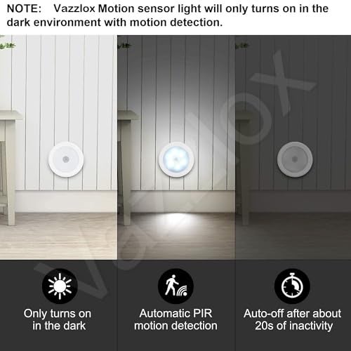VazzLox Motion Sensor Light for Home (Pack of 2) with USB Charging Wireless Self Adhesive LED Body Induction Lamp Sensor Light for Wardrobe Lights with Sensor Night Light for Cupboard Stairs (Warm) - Image 3