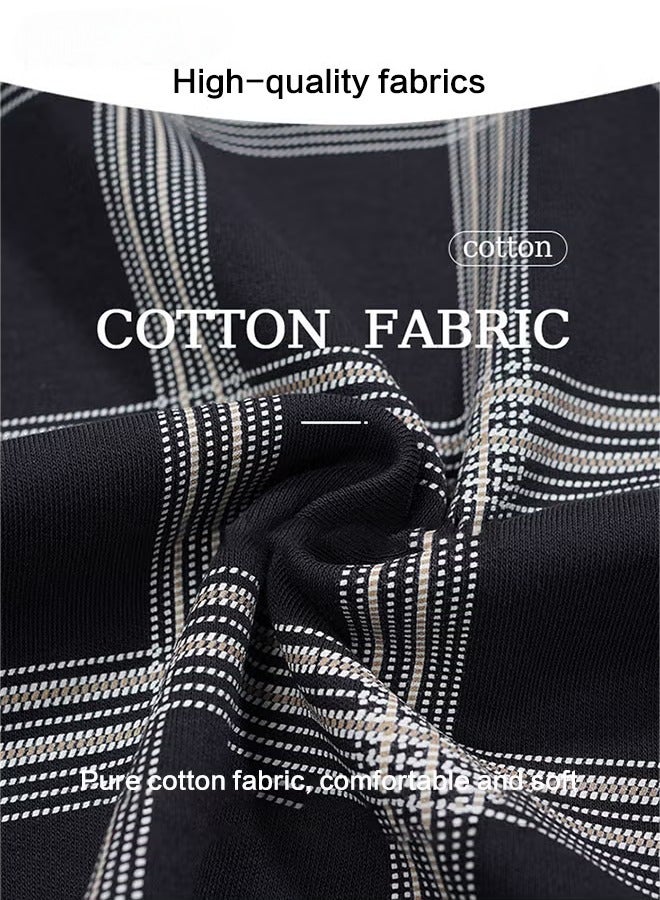 عام قطعتين رجالي كبيرة حجم القطن الخامة مجموعة بالإضافة إلى أزياء متدرجة منقوشة من مجموعة بيجامات ملابس غير رسمية - Image 4