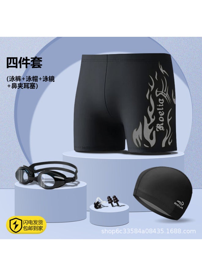 Swimming Trunks Men's Fashionable Plus Size Loose Flat Corner Slim Beach Trunks Men's Swimming Trunks Sports Suit