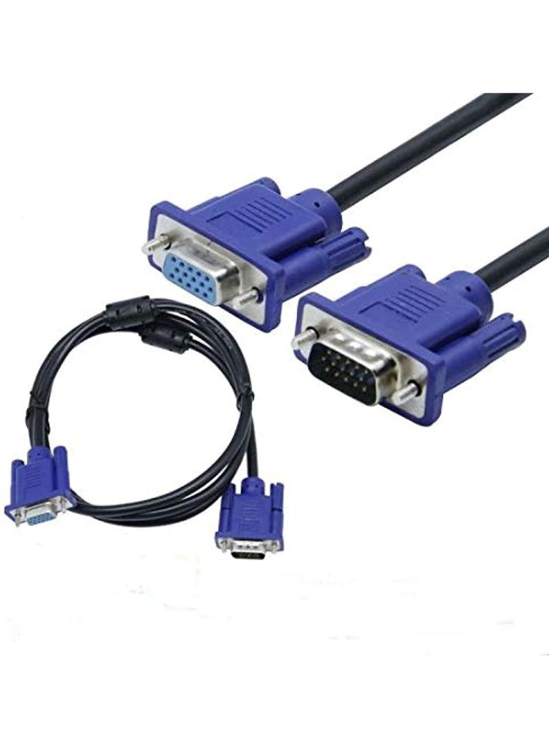 erorex 15-Pin Male To Female VGA Cable 5meter Black 5M - Image 1