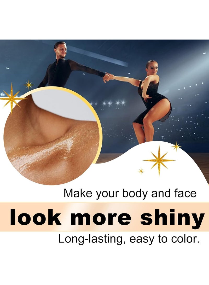 IKZEE Body Shimmer Oil, 100 ML Moisturizing Long Lasting Body Glow Shimmer Lotion for Women, Waterproof Liquid Luminizer, Glitter Oil Highlighter Summer Glowing Makeup (Bronze Gold#03) - Image 2