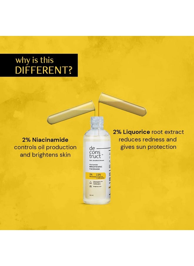 Deconstruct - Niacinamide Brightening Face Wash ; 2% Niacinamide+2% Liquorice Root Extract ; For Glowing Skin ; 100 Ml - Image 1