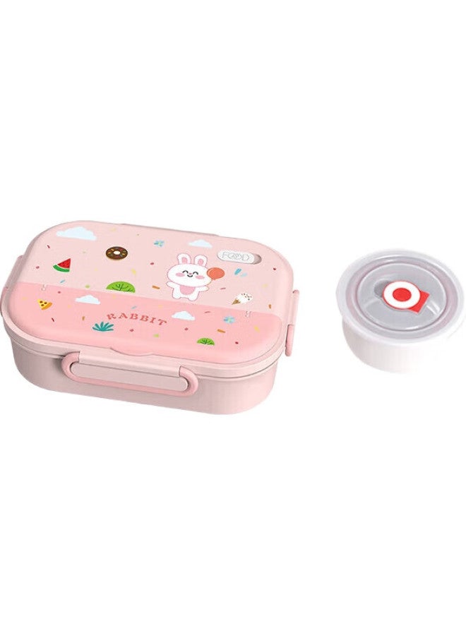 MAX COOK Maxcook 316 Stainless Steel Lunch Box, Microwave-Safe 5-Compartment Insulated Student Lunch Box With Utensils, 1.6L Pink Mcft4054 - Image 2