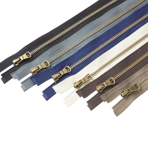 Wonesifee Metal Zippers 6pcs #5 Separating Zippers Antique Brass Y-Teeth Heavy Duty zips for Sewing Clothing Down Jacket Outerwear Coat Parka Crafts DIY 6Colors (60cm/24inch) 24" - Image 4