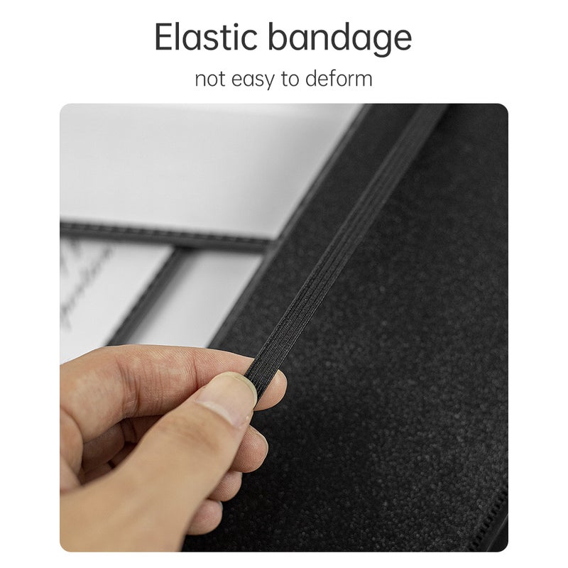 Nursing Clipboard Foldable Handheld Folders Portable Writing Board 3 Layers Secure Paper Grip for Ducuments Office Supplies for Doctors Students - Black - Image 5