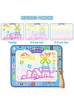 Jasonwell Aqua Water Doodle Mat 40 X 32 Inches Large Magic Drawing Doodling Mat Coloring Mat Educational Toys Christmas Birthday Gifts For Kids Toddler Boys Girls Age 2 3 4 5 6 7 8 Year Old (Alphabet)  - Image 5