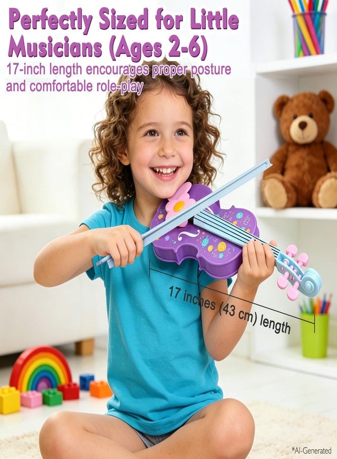 Sealive Kids Electronic Violin Toy with Bow, 17 Inch Music Instrument for Kids Ages 2+, Soft Simulated Bowing Surface, Built-in Songs, Auto Play & Tremolo Modes, Musical Gift for Girls Boys - Image 4