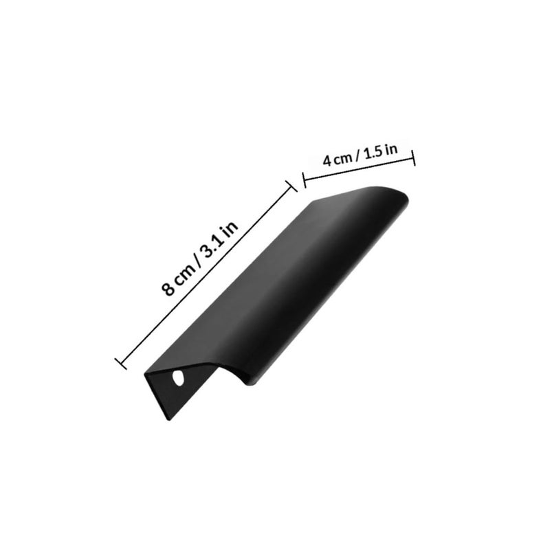 Punch Free Invisible Cabinet Handles Black 4 Pack For Kitchen Wardrobe Drawers - Image 3