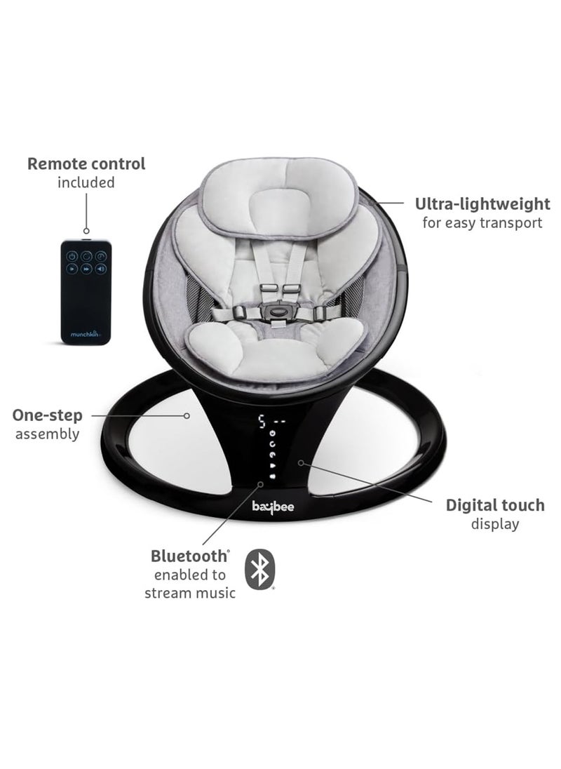 Sooth N Sway Automatic Electric Baby Swing Cradle for Baby with Bluetooth, Adjustable Swing Speed, Remote Control, Touch Panel & Soothing Vibrations Music Baby Rocker with Mosquito Net, Safety Belt & Toys Toddler Rocker Swing for Baby Black - pzsku/Z97648B51DC1BC67CFE5BZ/45/_/1740219213/2ca1245a-f351-454a-b8ce-daeec73dc1e9