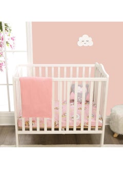 EVERYDAY KIDS 2 Pack n Play Mattress Sheets – 100% Jersey Knit Cotton Soft Portable Crib Mattress Sheet for Girls with Pink and Yellow Precious Moments Design  - Image 3