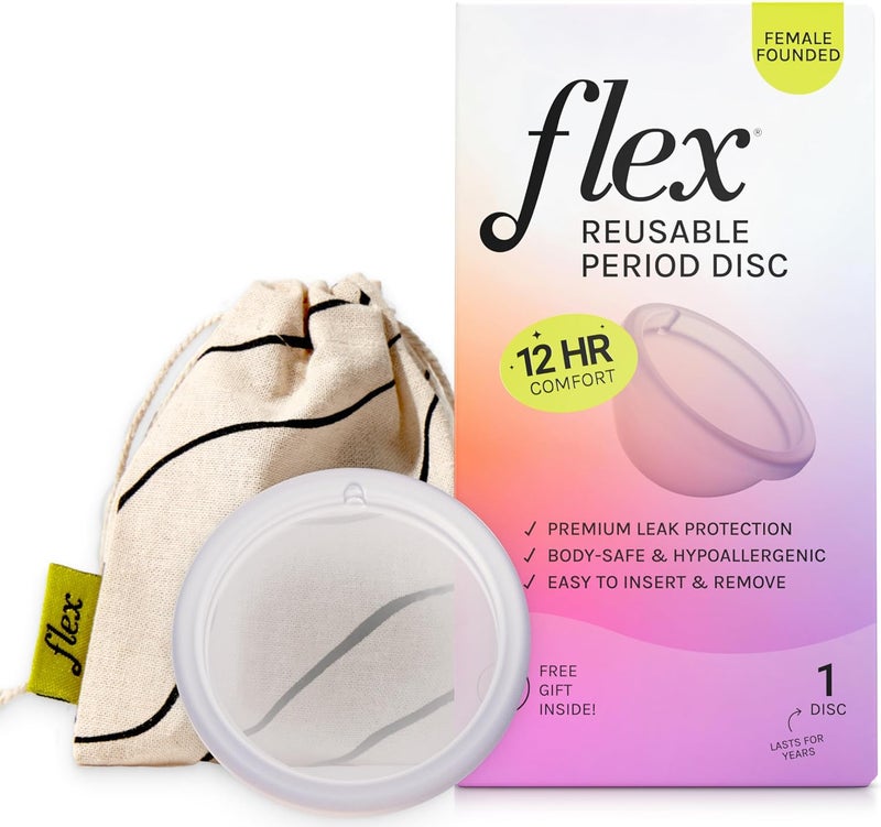 FLEX Reusable Disc | Reusable Menstrual Disc | Tampon, Pad and Cup Alternative | Capacity of 6 Super Tampons | Lasts for Years | HSA or FSA Eligible | Includes Carrying Pouch & 2 Free Disposable Discs - Image 1