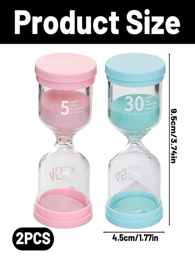 AGMITRAKA 2-Pcs Hourglass,30-Minute & 5-Minute,Sand Timer for Kids,Sand Clock,Sand Timer for Classroom, Cooking, Meditation, Office, and Travel, Durable Plastic Time Management Tool - Image 2