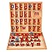 Kghios Montessori Wood Small Movable Alphabet with Box and Large Mat Preschool Spelling Learning Language Materials Toys Red Blue - Image 4