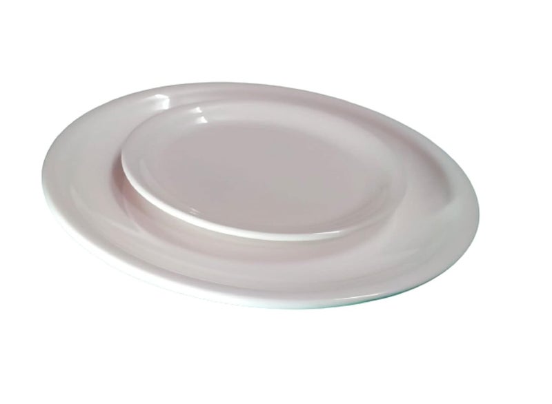 Servewell Melamine Dinner Quarter Serving Plate Combo of 66 White - Image 1