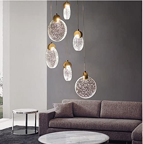 CITRA led 1 Light Gold Glass Crystal Hanging Pendant Ceiling Light - Warm White - Image 5
