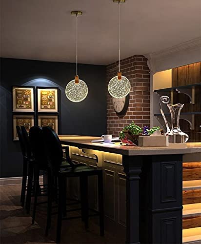 CITRA led 1 Light Gold Glass Crystal Hanging Pendant Ceiling Light - Warm White - Image 3