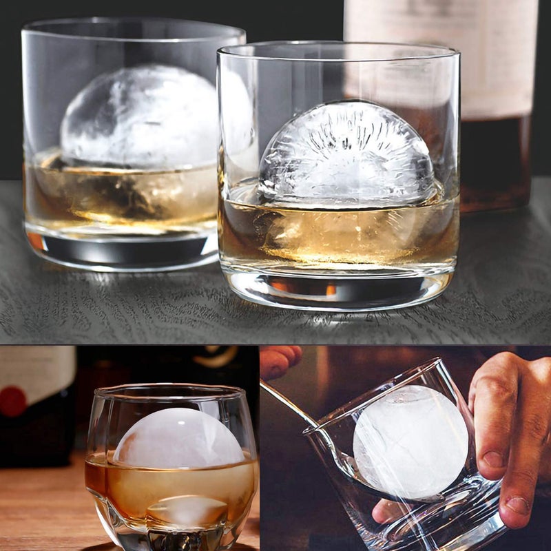 Helpcook Ice Ball Molds Set of 4,Whiskey Ice Ball Maker Mold,Silicone Sphere Ice Molds with Built-in Funnel,Large Round Ice Cube Molds Make 2.5 Inch Sphere Ice for Whiskey & Cocktails - Image 5