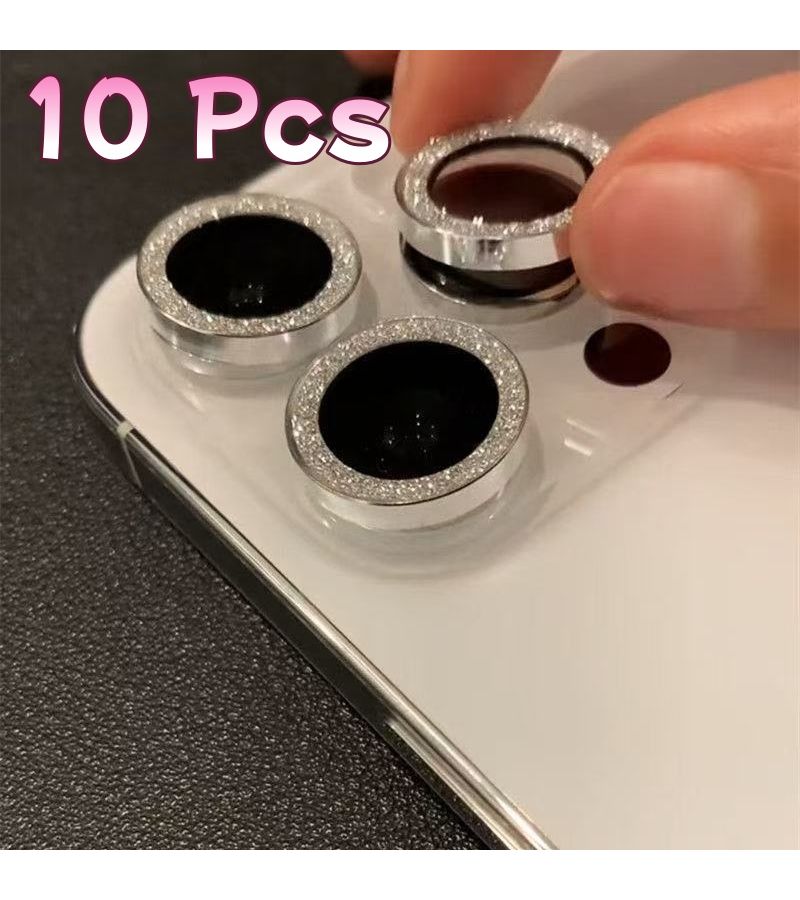 10 قطع واقي عدسة الكاميرا باللون الأسود لأجهزة آيفون 16 15 14 13 12 11 Pro Max Mini - Image 5