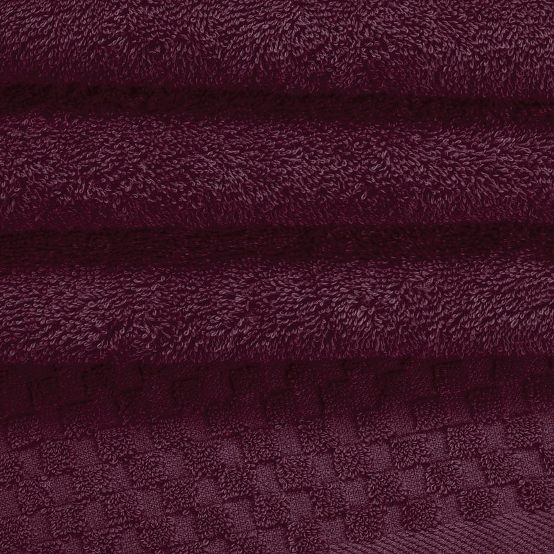 ملكي خاص Myown Ultra Soft 2 Pack -Pack Placel Set 28 × 55 بوصة من مناشف حمام كبيرة من القطن امتصاصًا كبيرًا للغاية مناشف ومنشفة خفيفة الوزن مثالية لمشاركة معسكرات سفر الصالة الرياضية - بورغوندي - Image 2