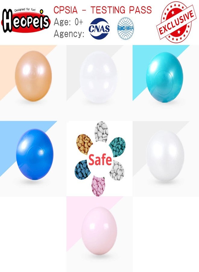 Heopeis Ball Pit Balls Pack of 100 - New 6 Pearl Colors Phthalate Free BPA Free Crush Proof Plastic Balls for Toddlers 1-5 Play Balls for Babies Ball Pit Ball Pool. - Image 4