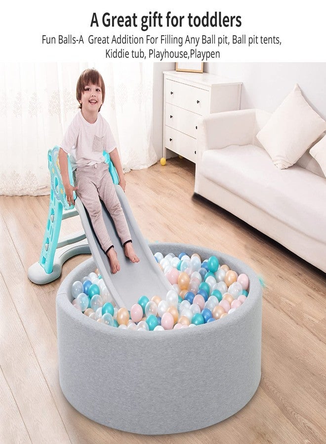 Heopeis Ball Pit Balls Pack of 100 - New 6 Pearl Colors Phthalate Free BPA Free Crush Proof Plastic Balls for Toddlers 1-5 Play Balls for Babies Ball Pit Ball Pool. - Image 3