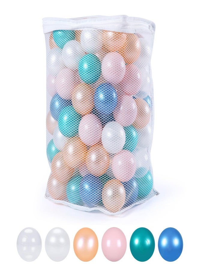 Heopeis Ball Pit Balls Pack of 100 - New 6 Pearl Colors Phthalate Free BPA Free Crush Proof Plastic Balls for Toddlers 1-5 Play Balls for Babies Ball Pit Ball Pool. - Image 1