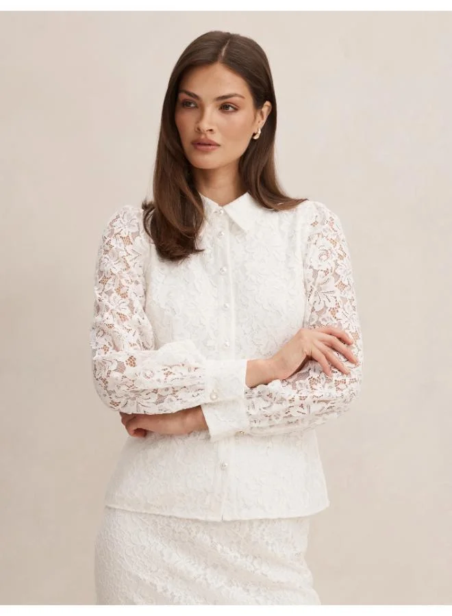 forever new Celine Lace Shirt