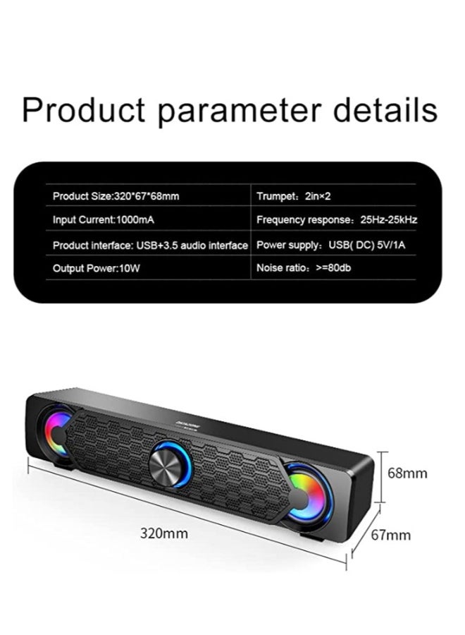 Datazone Audio System Computer Highest Quality Speaker with Contemporary Design And Excellent Sound Black - Image 3