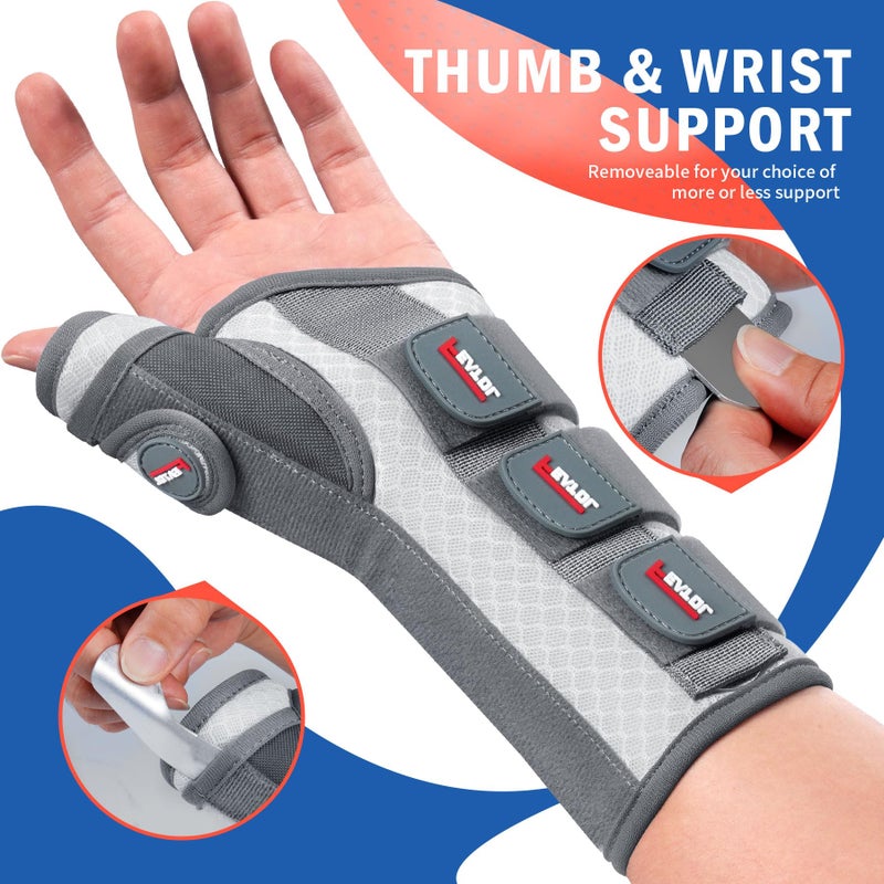 FEATOL Carpal Tunnel Wrist Brace Night Support, Thumb Spica Splint Left Hand for De Quervains Tenosynovitis, Tendonitis, Wrist Brace With Thumb Support-Large/XLarge-Women & Men, Pink - Image 3