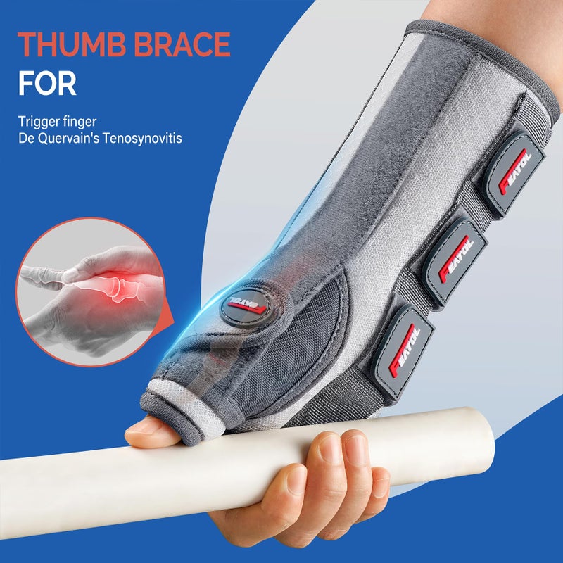 FEATOL Carpal Tunnel Wrist Brace Night Support, Thumb Spica Splint Left Hand for De Quervains Tenosynovitis, Tendonitis, Wrist Brace With Thumb Support-Large/XLarge-Women & Men, Pink - Image 2